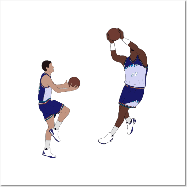John Stockton Alley Oop To Karl Malone Wall Art by rattraptees